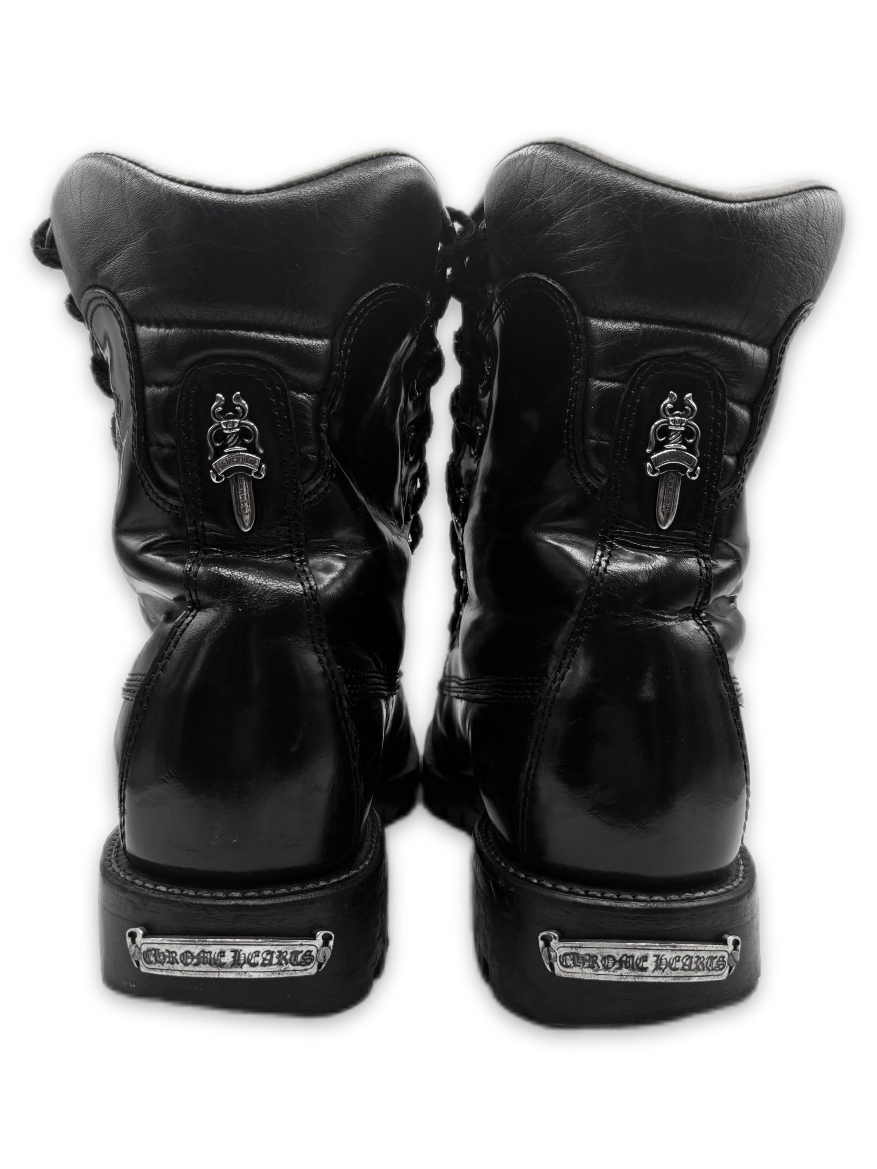 Chrome Hearts x Chippewa Fireman Zip Dagger Patent Leather Boots