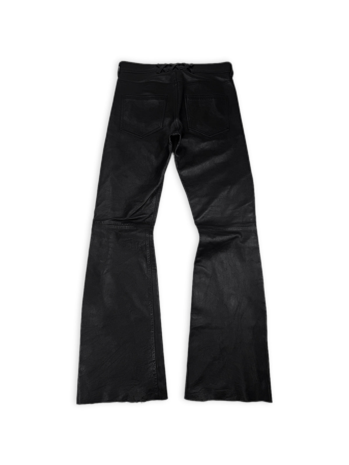 Enfants Riches Deprimes Flared Leather Blue Stitch Pants