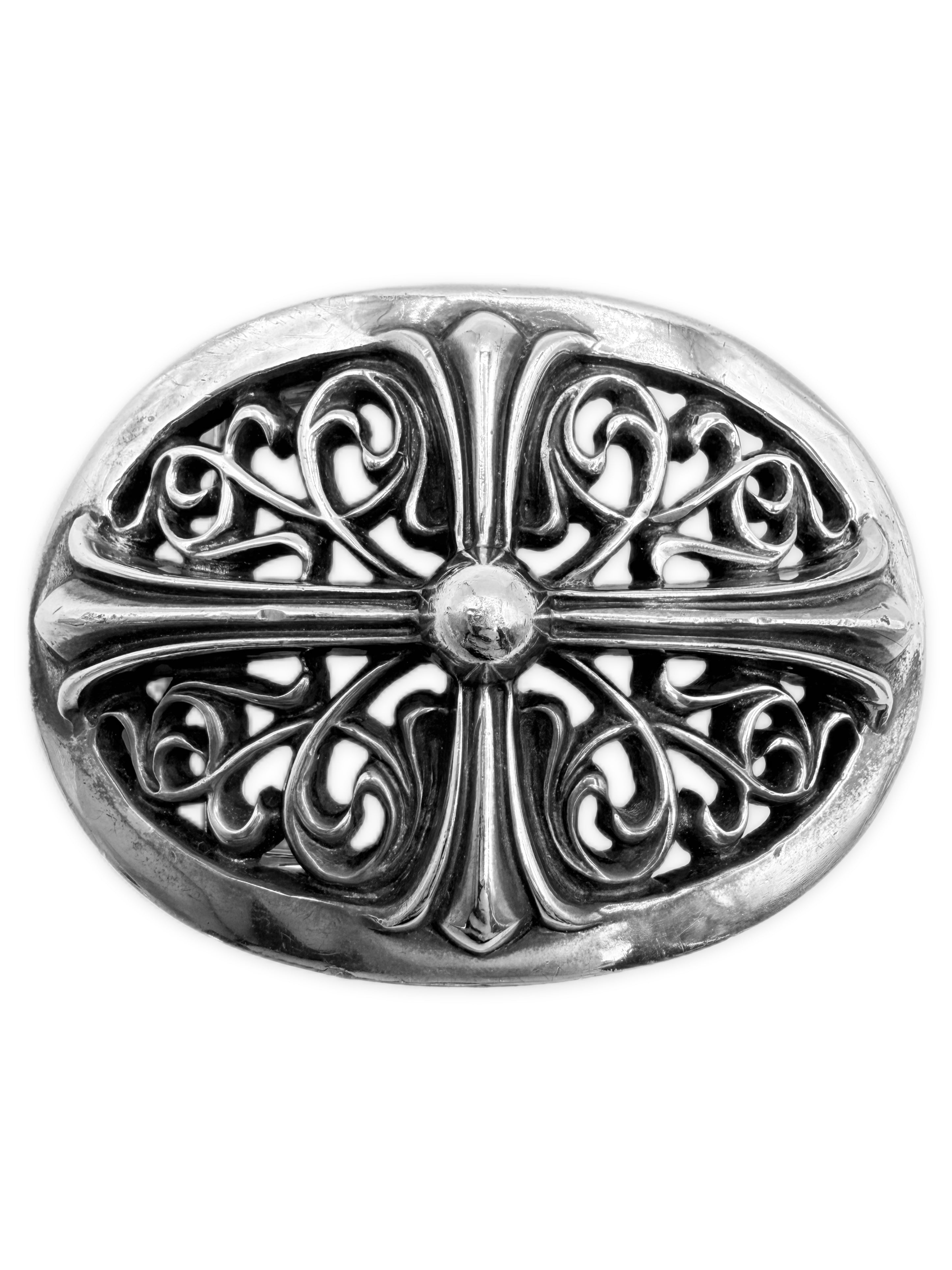 Chrome Hearts Oval 1.5 inch .925 Silver Belt Buckle