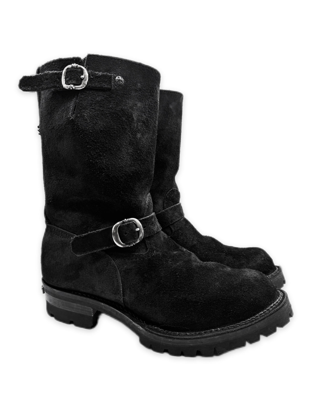 Chrome Hearts x Wesco Suede Gunslinger Cross Pendant Suede Engineer Boots