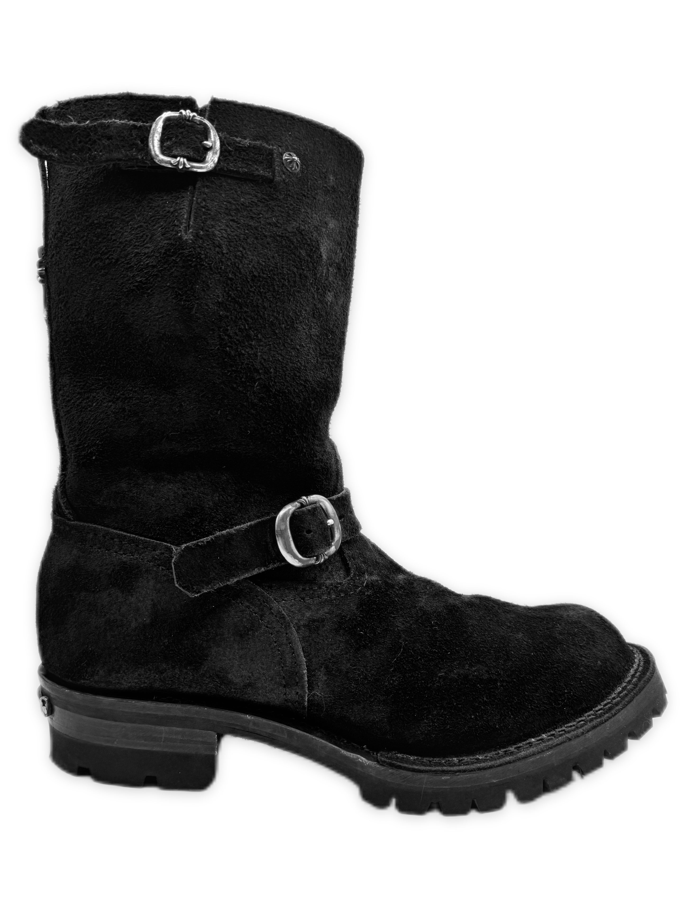 Chrome Hearts x Wesco Suede Gunslinger Cross Pendant Suede Engineer Boots