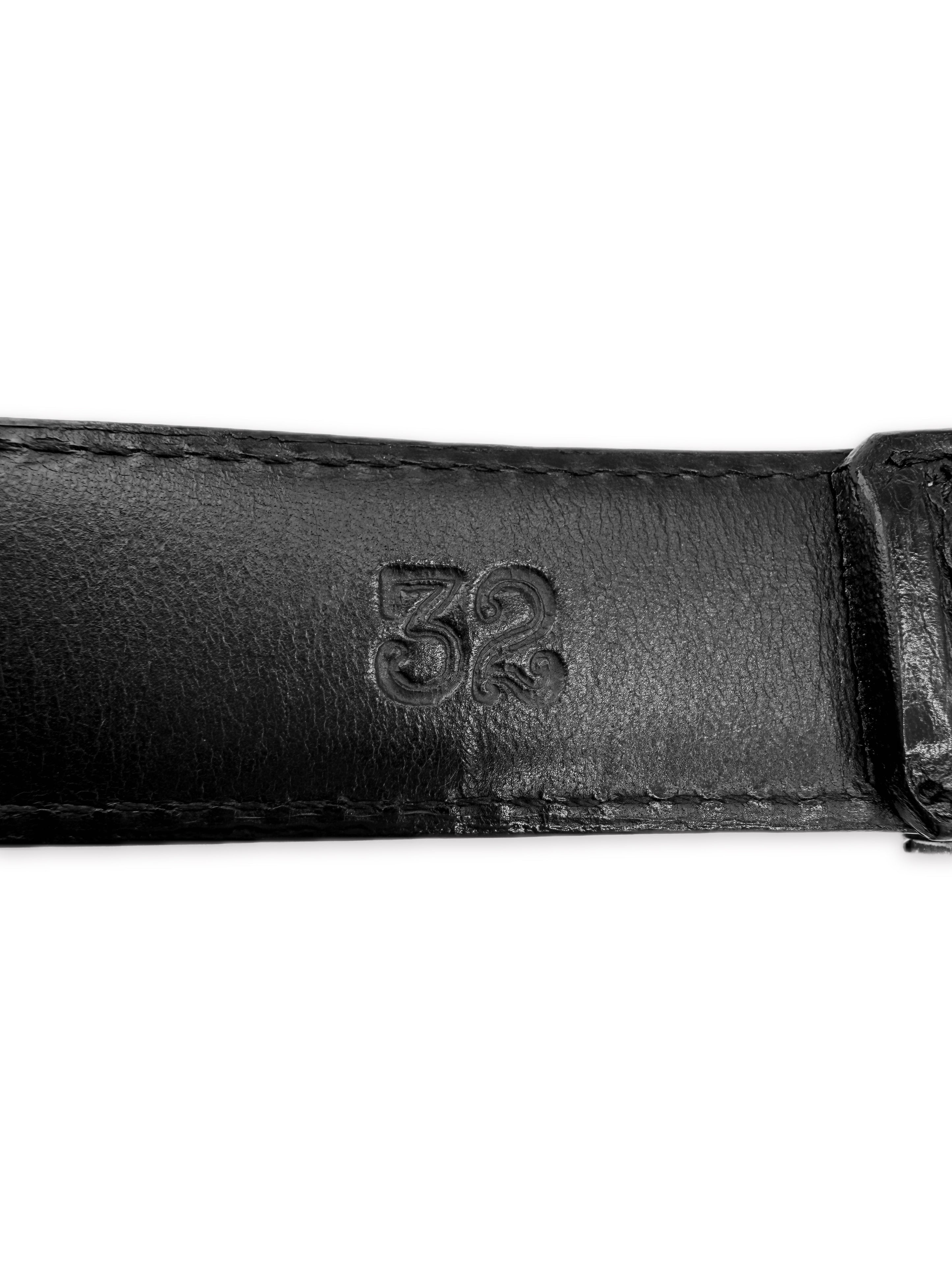 Chrome Hearts Waxed Punk 1 in Silver 3 Piece Leather Belt