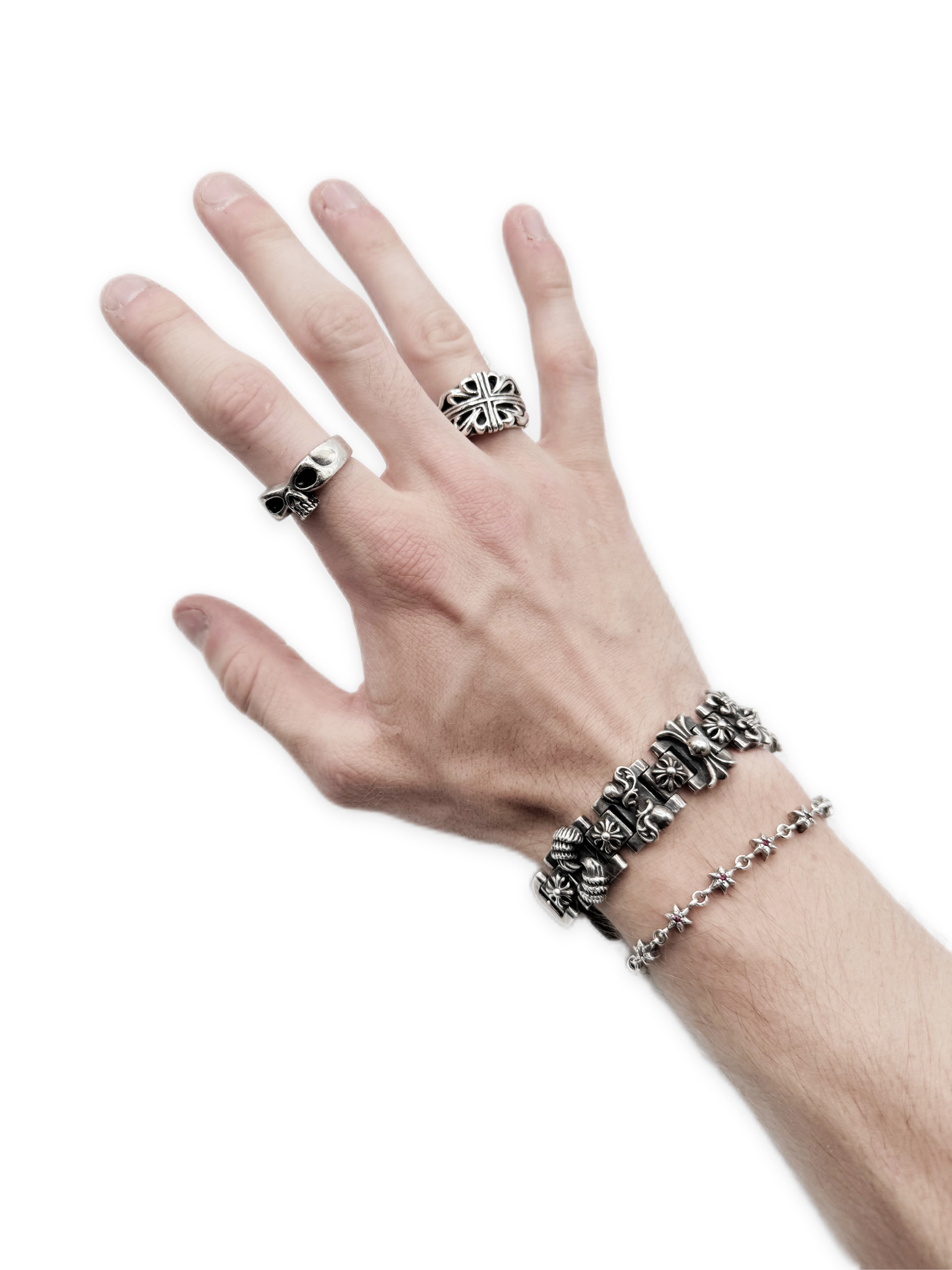 Chrome Hearts Elemental H Link .925 Lobster Clasp Bracelet