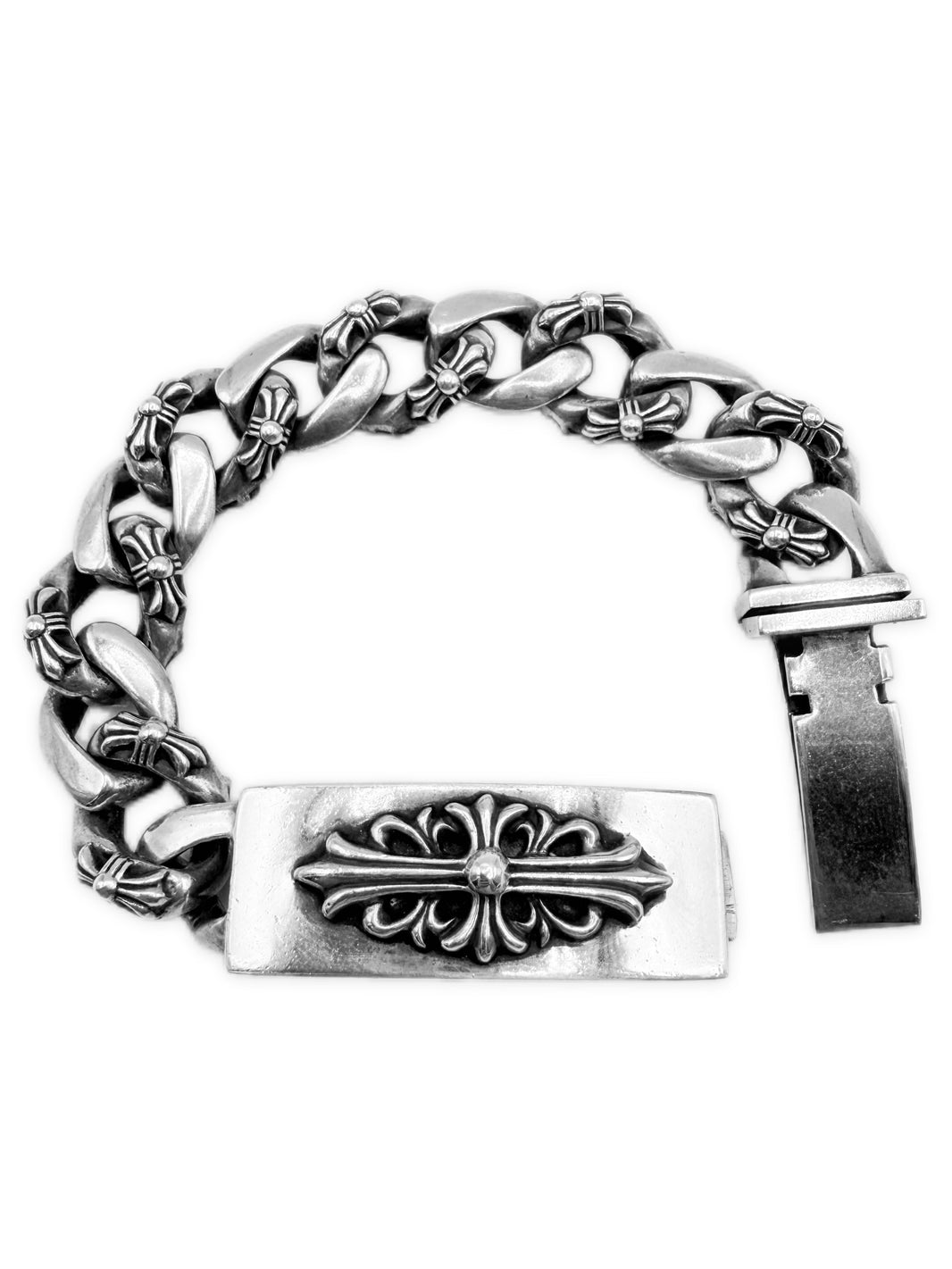 Chrome Hearts Floral ID Fancy 11 Link .925 Silver Bracelet