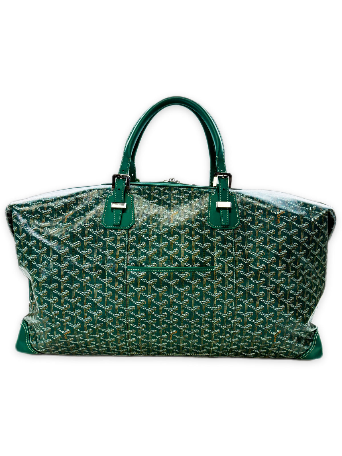 Goyard Boeing 55 Green Canvas Goyardine Monogram Duffle Bag