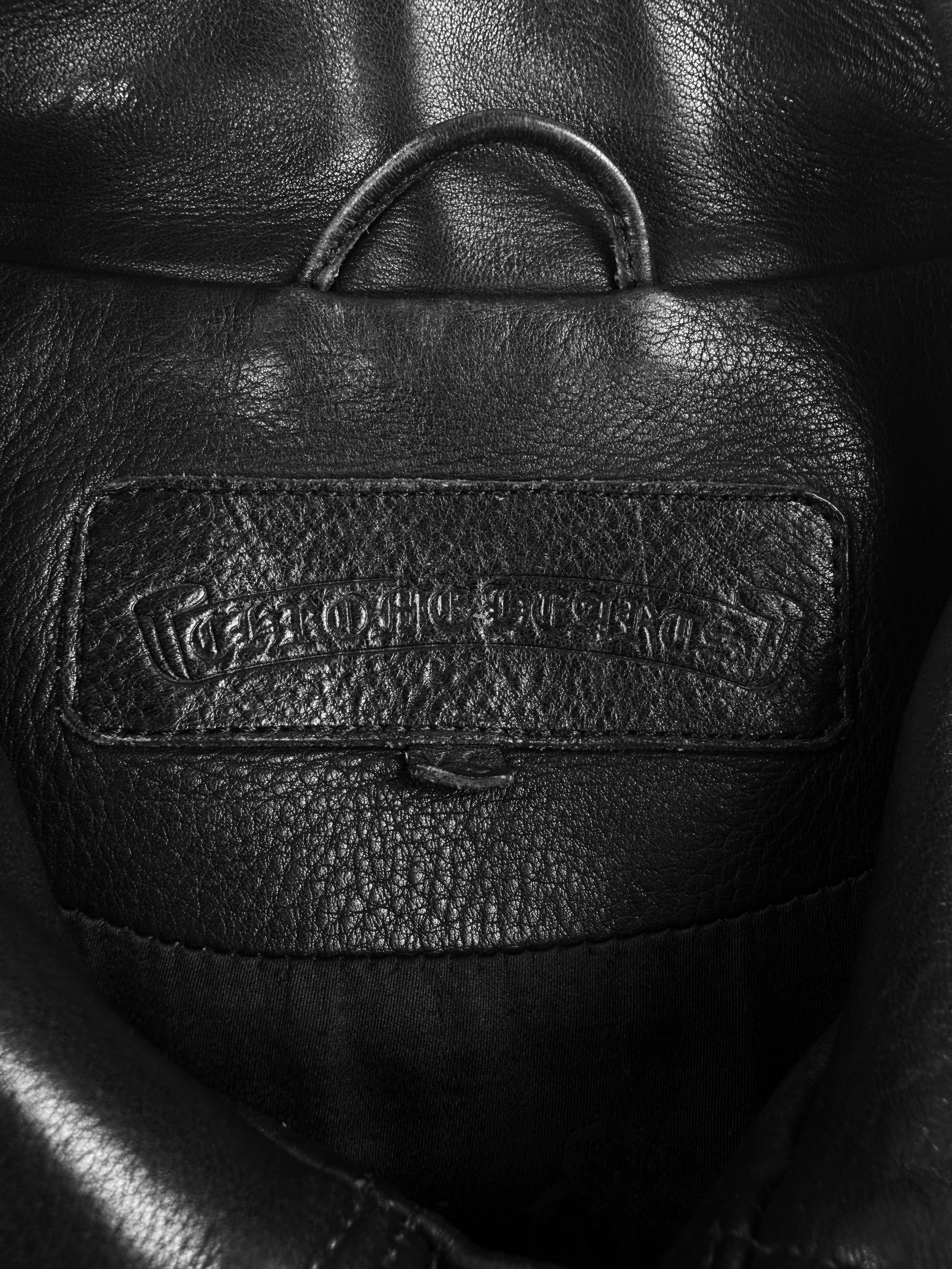 1993 Chrome Hearts Talon Button Leather Moto Fleur Jacket