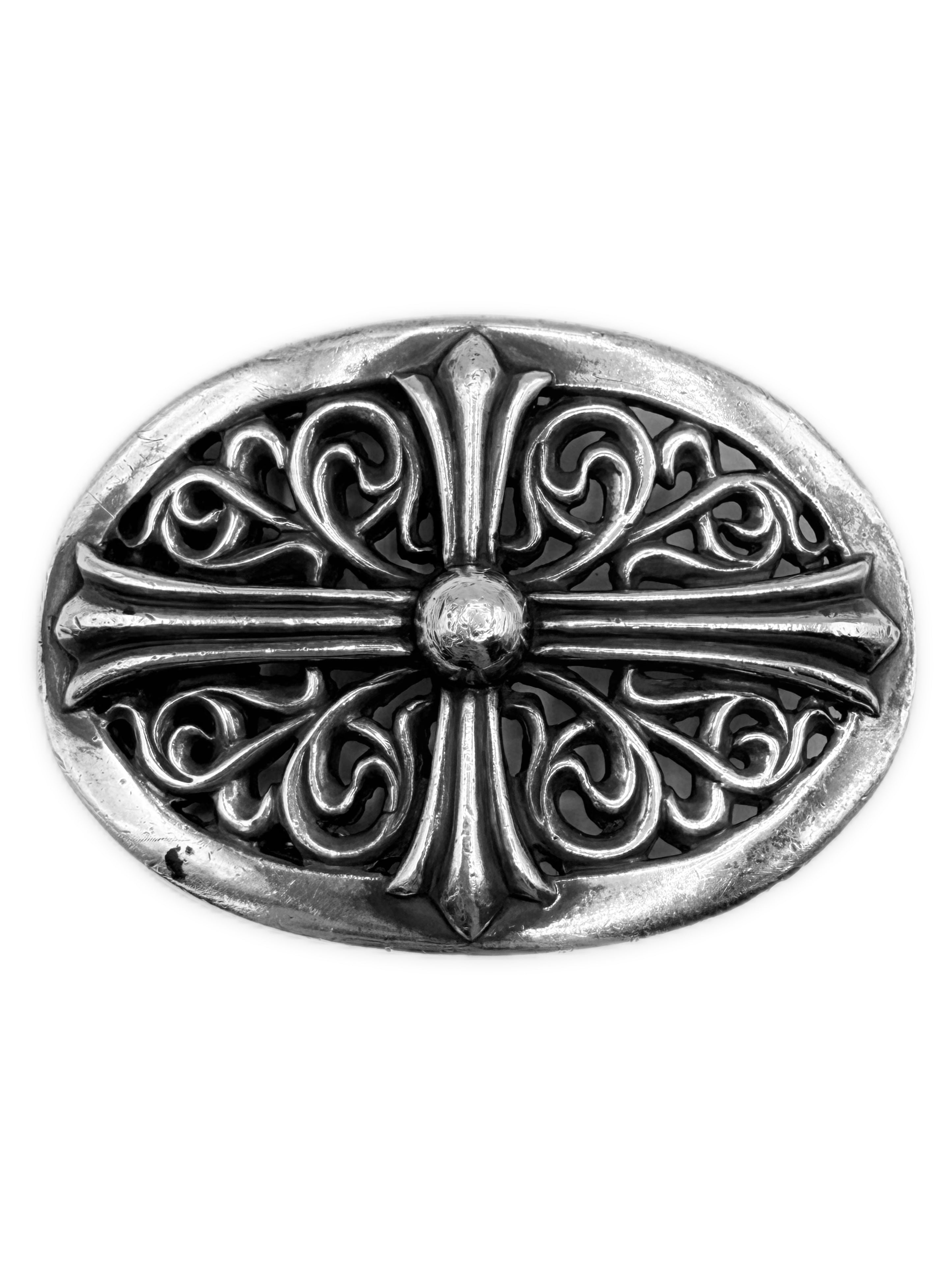 Chrome Hearts 1.5 in Oval .925 Silver OG Mould Belt Buckle