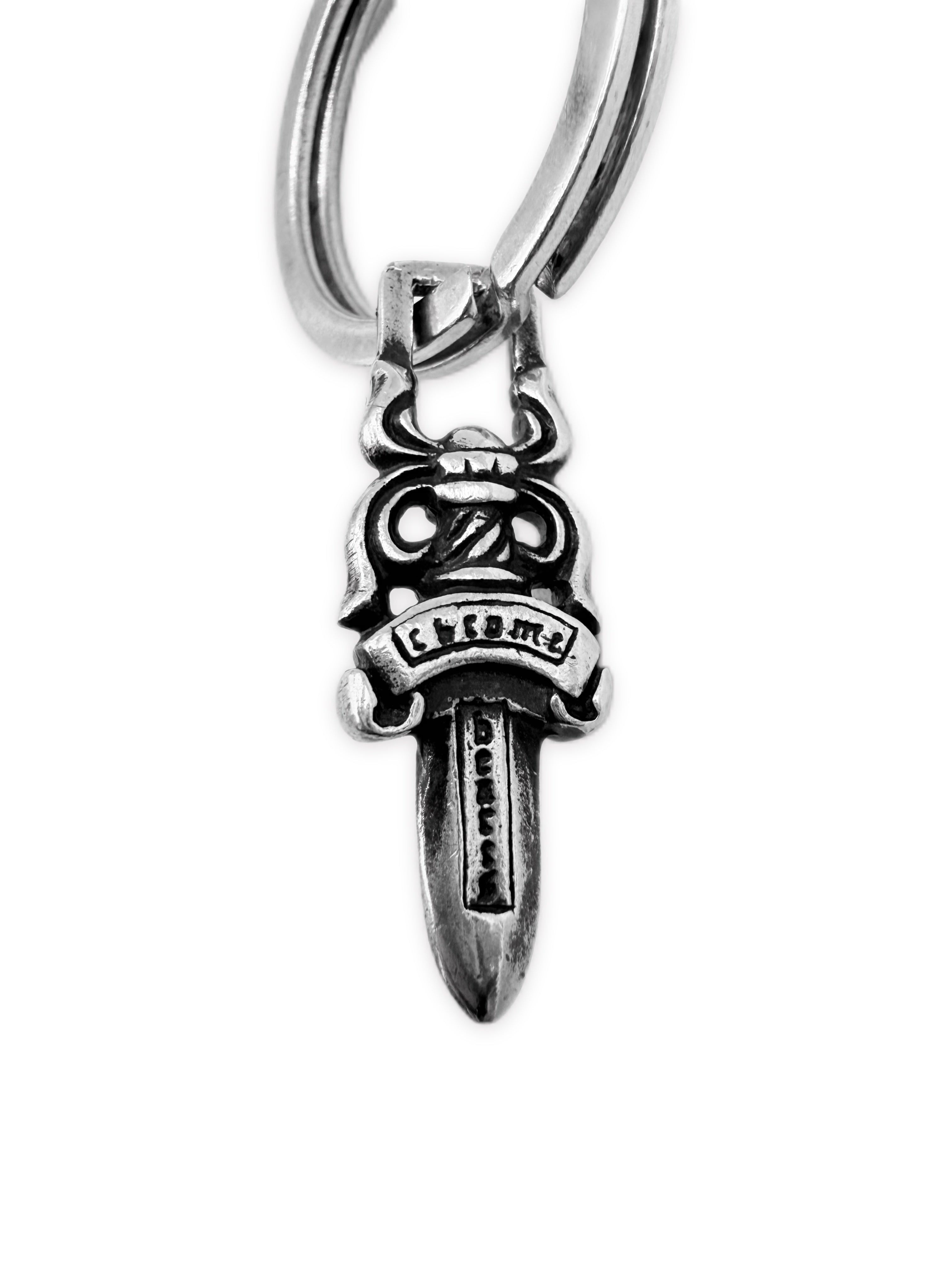 Chrome Hearts Dagger Lobster Clasp Cuban Link .925 Silver Keychain