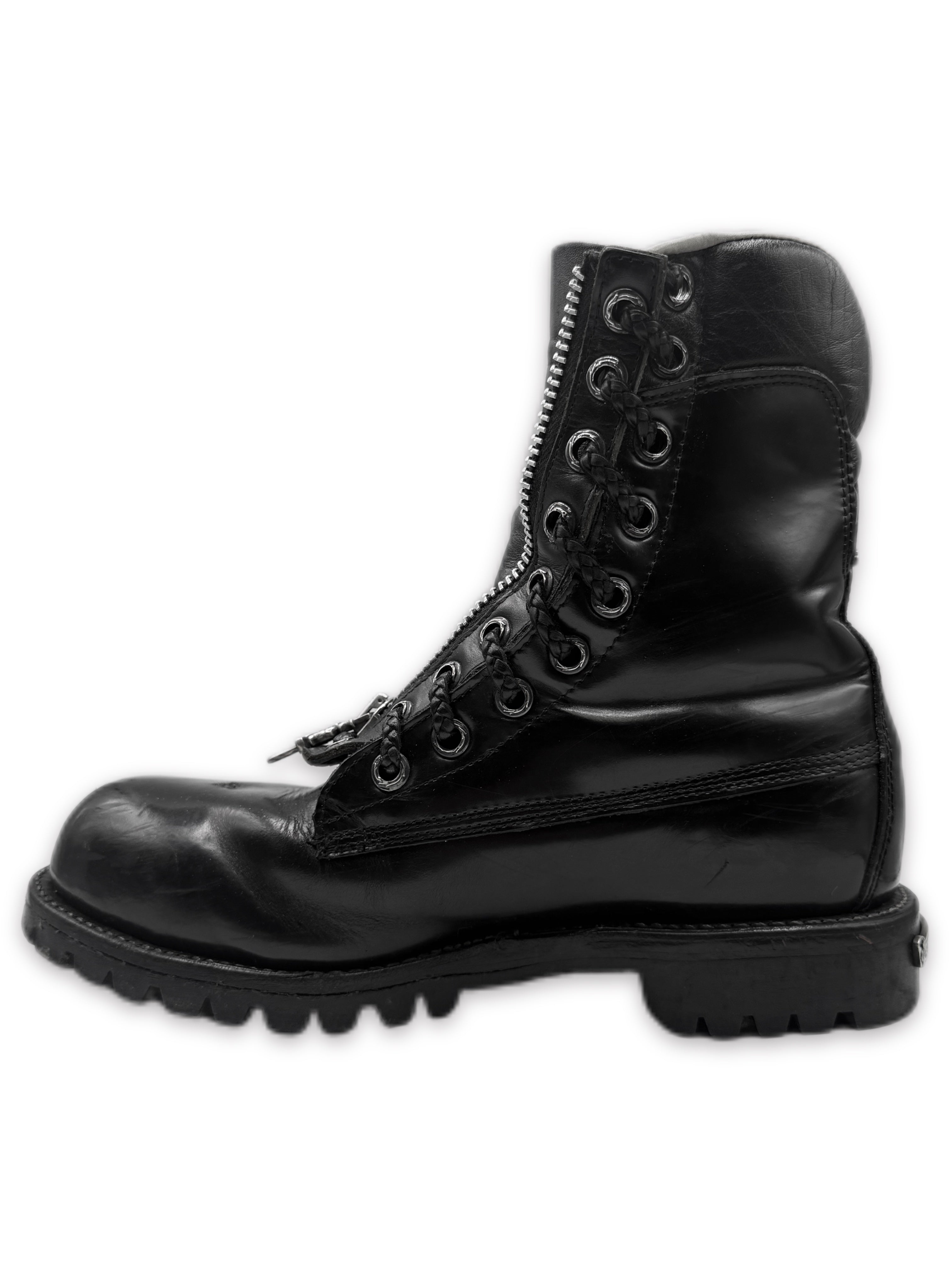 Chrome Hearts x Chippewa Fireman Zip Dagger Patent Leather Boots