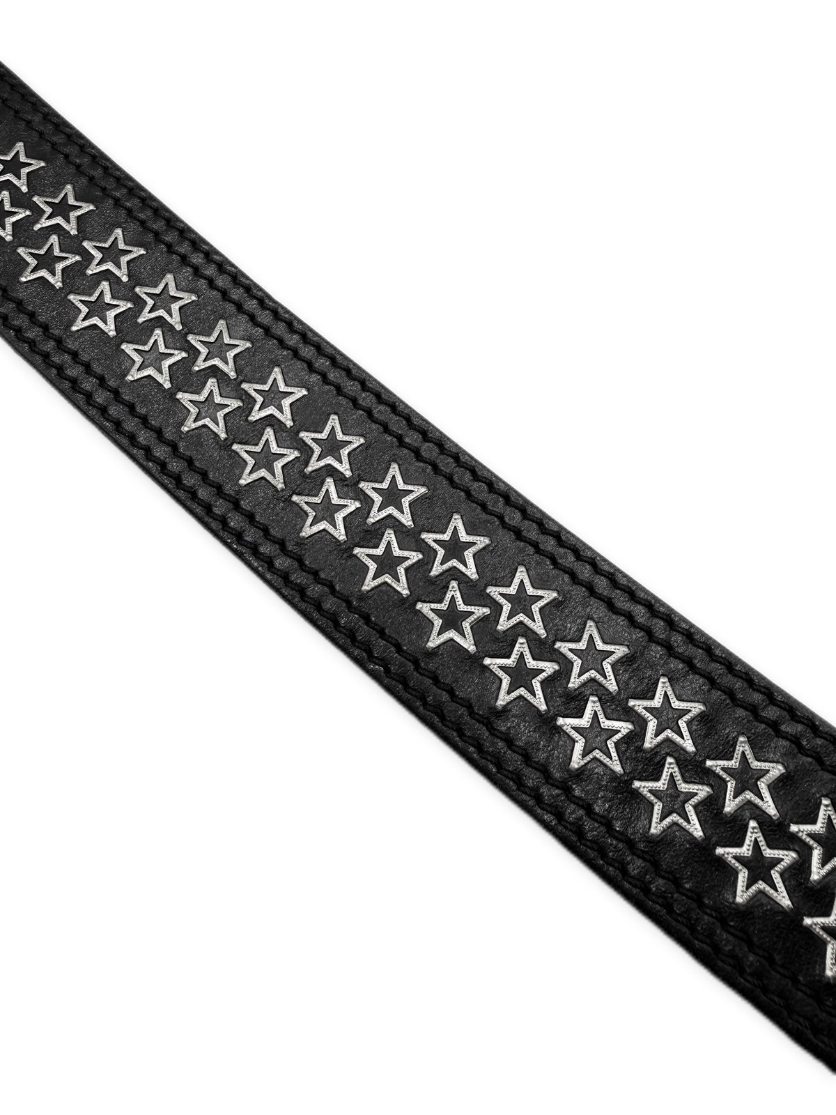 SS06 Dior Homme Star Double Prong Black Leather Belt