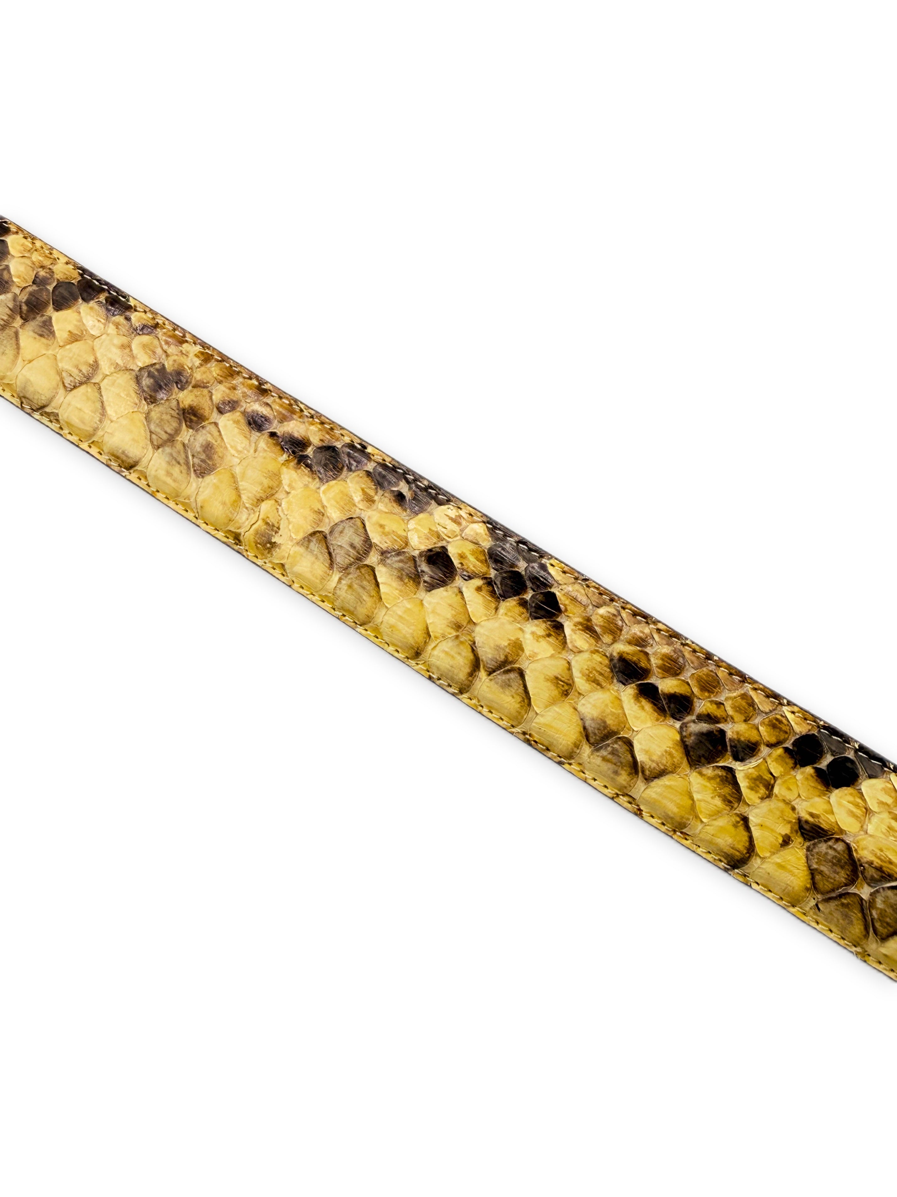 Chanel Python Leather CC Gold Buckle Exotic Belt