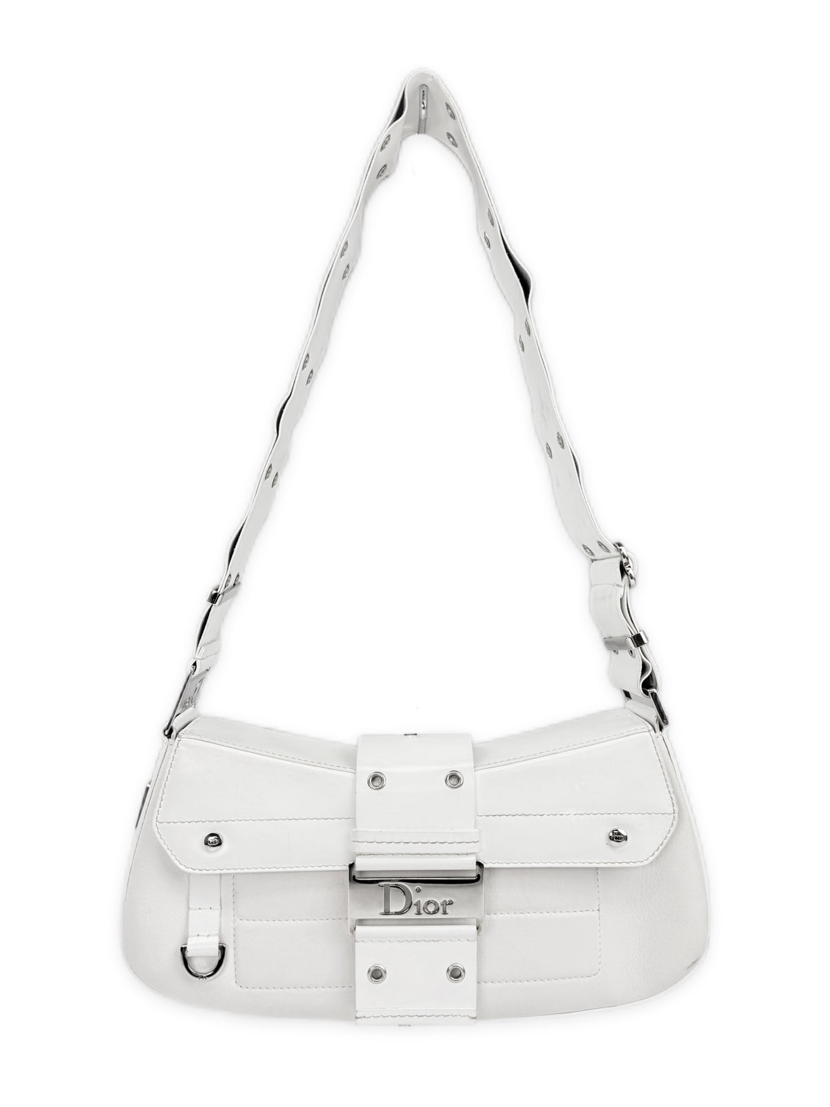 2003 Dior by John Galliano ‘Street Chic’ White Studded Leather Handbag