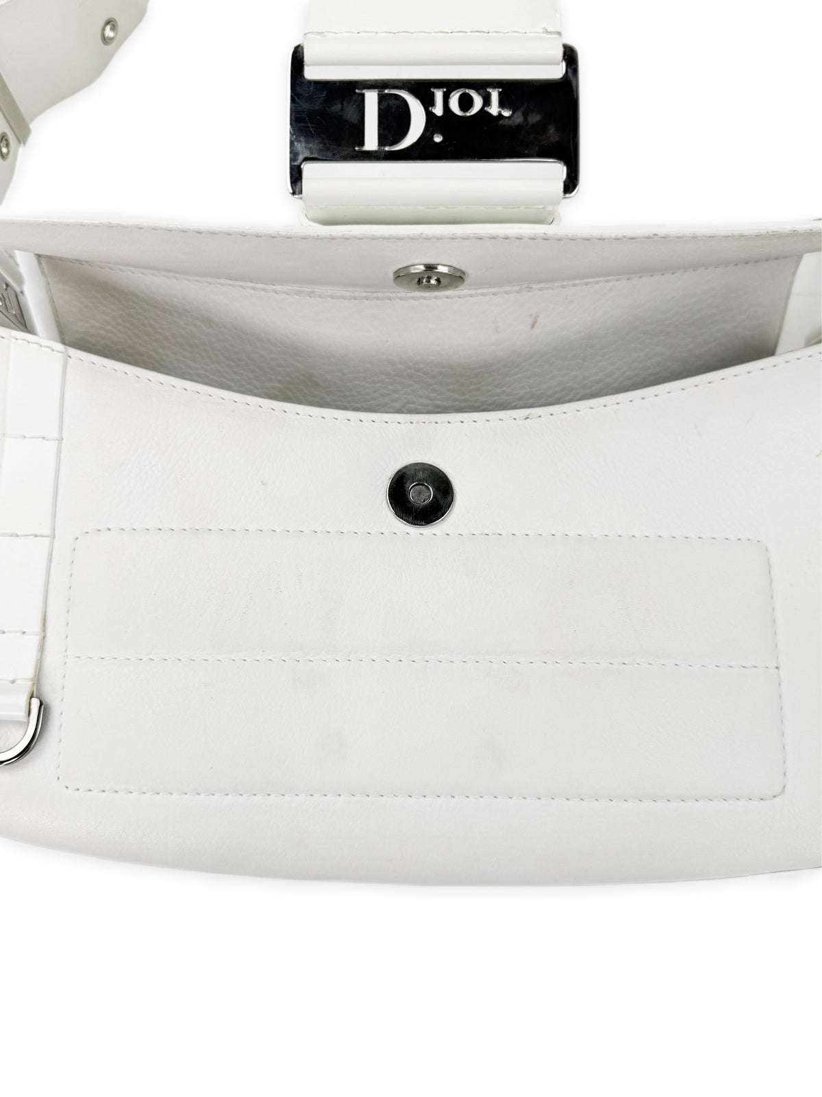 2003 Dior by John Galliano ‘Street Chic’ White Studded Leather Handbag