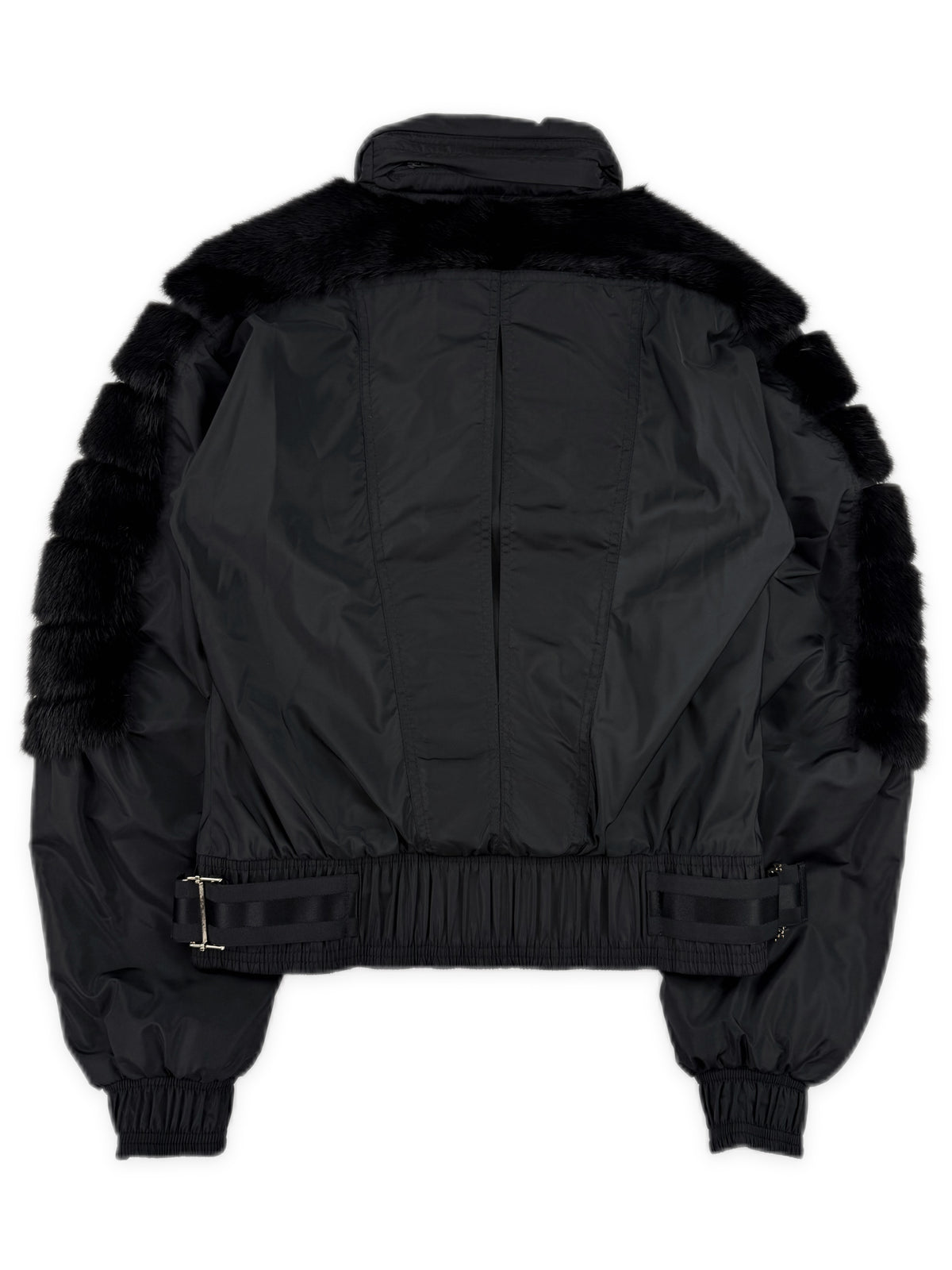 AW04 Gucci by Tom Ford Rabbit Fur Black Nylon Jacket
