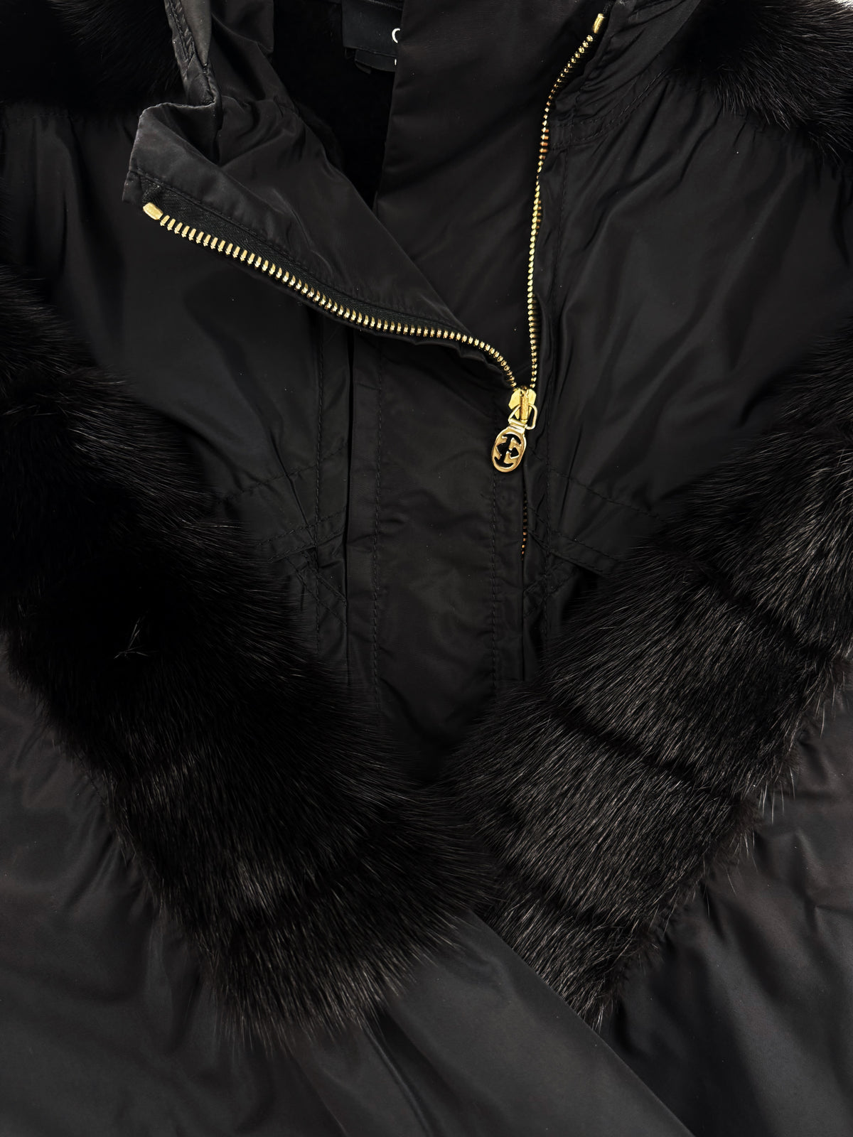 AW04 Gucci by Tom Ford Rabbit Fur Black Nylon Jacket