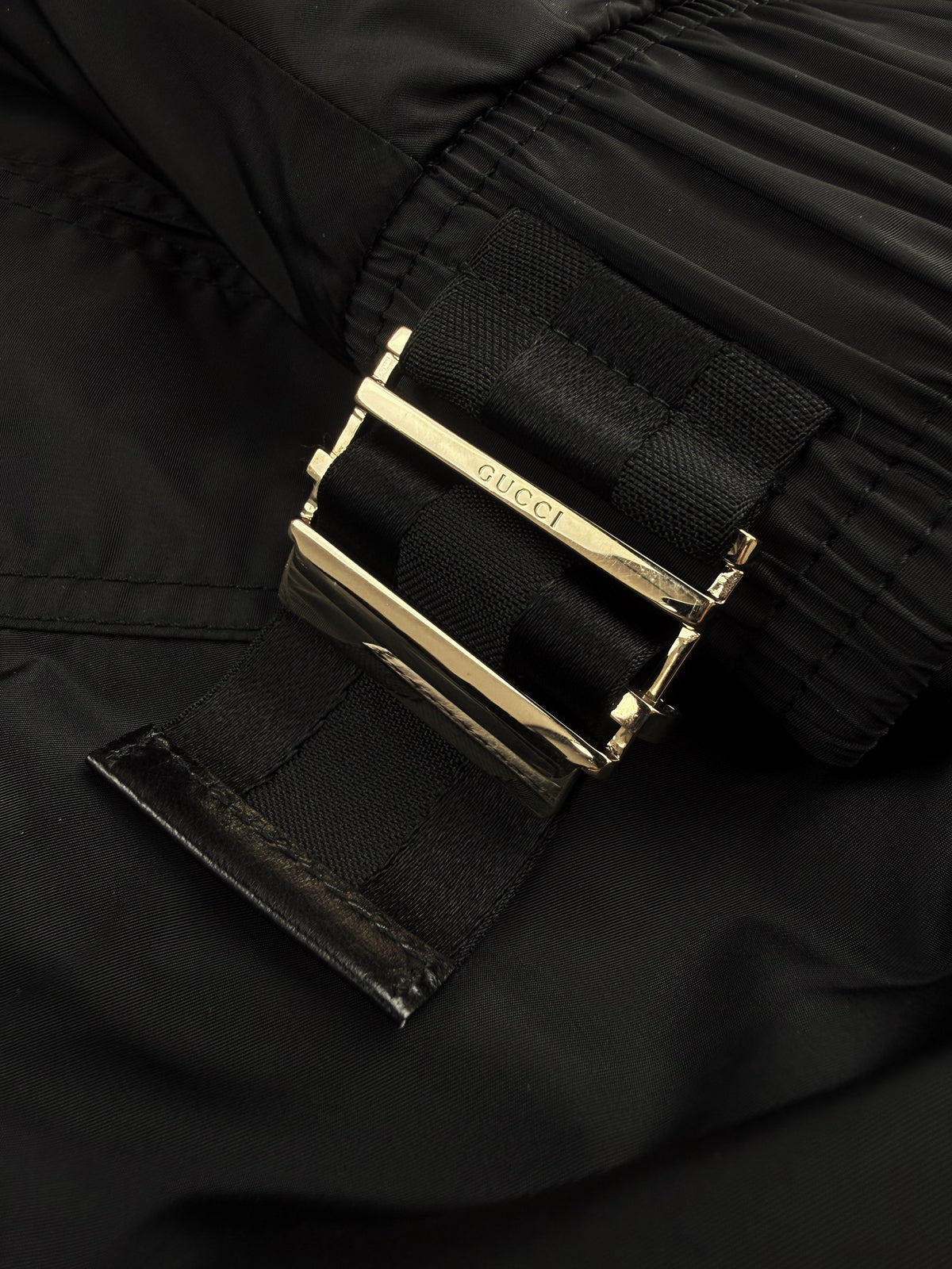AW04 Gucci by Tom Ford Rabbit Fur Black Nylon Jacket