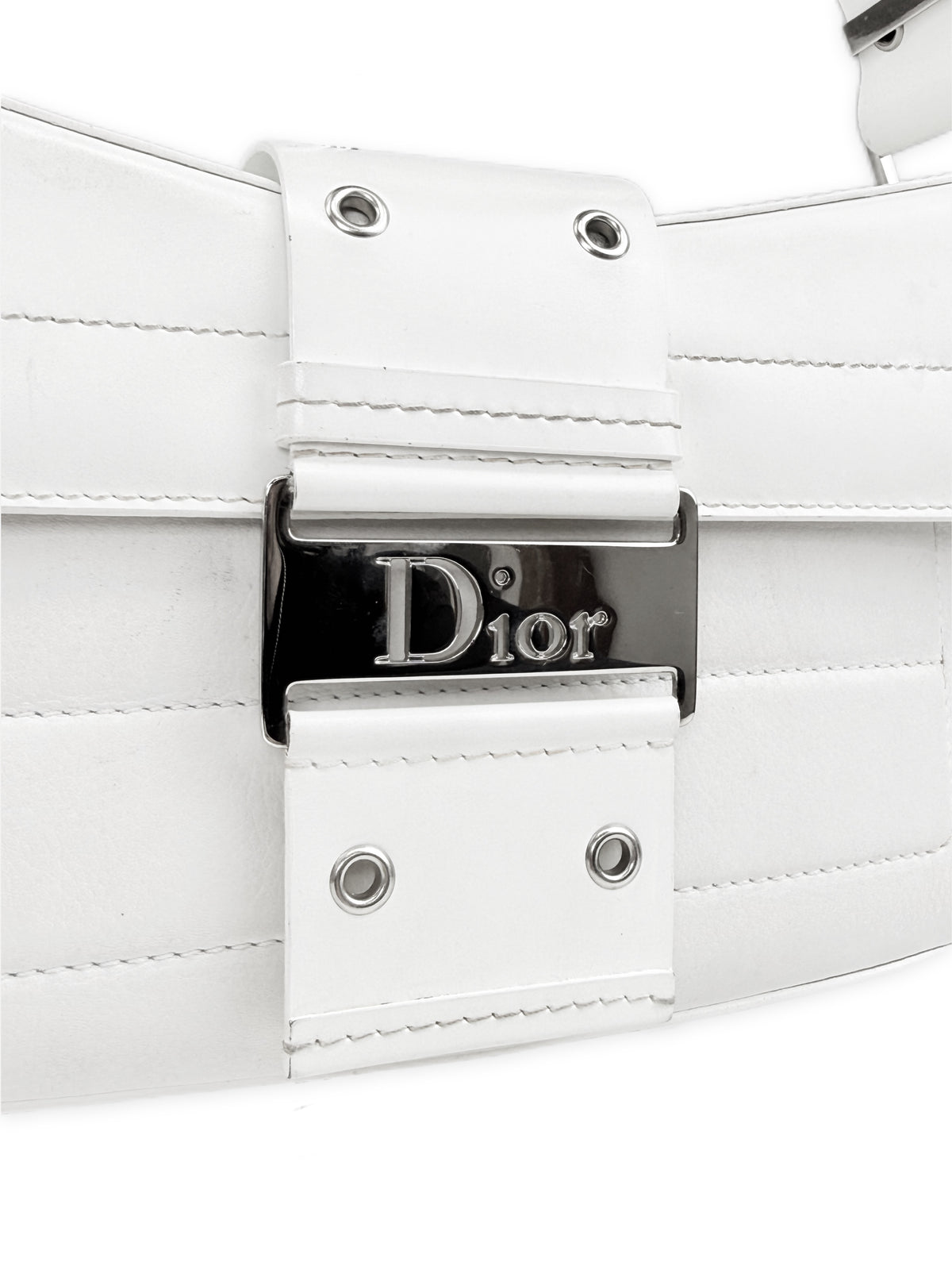 2003 Dior by John Galliano ‘Street Chic’ White Studded Leather Handbag