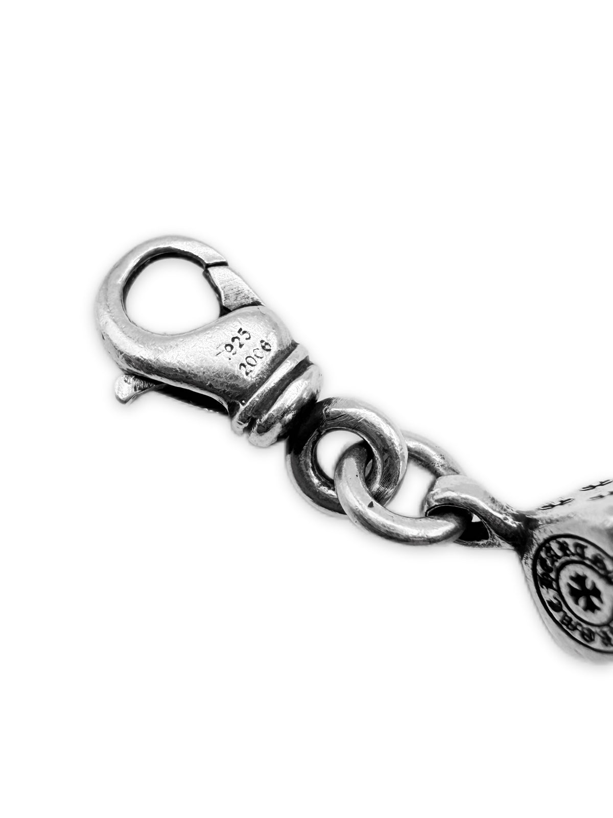 Chrome Hearts Dice Cross Ball 8 Link .925 Silver Bracelet