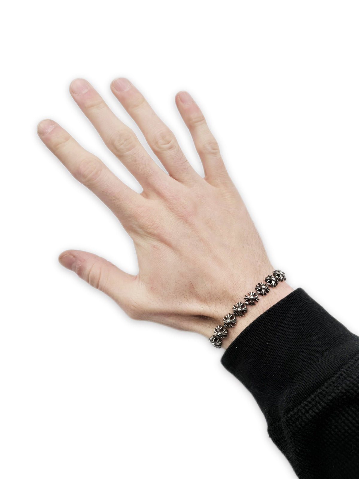 Chrome Hearts Plus Cut Out 18 Link .925 Silver Bracelet
