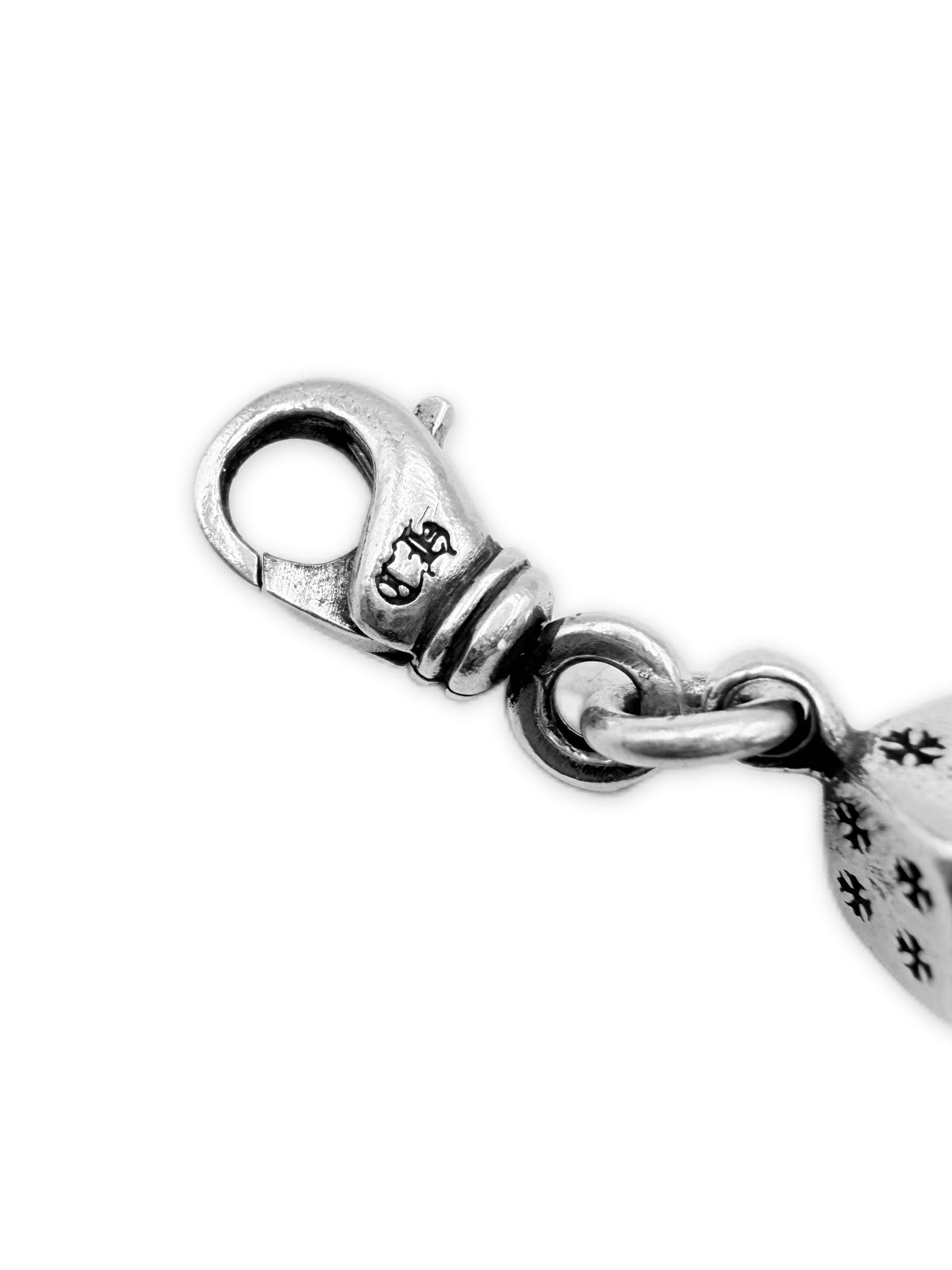 Chrome Hearts Dice Cross Ball 8 Link .925 Silver Bracelet