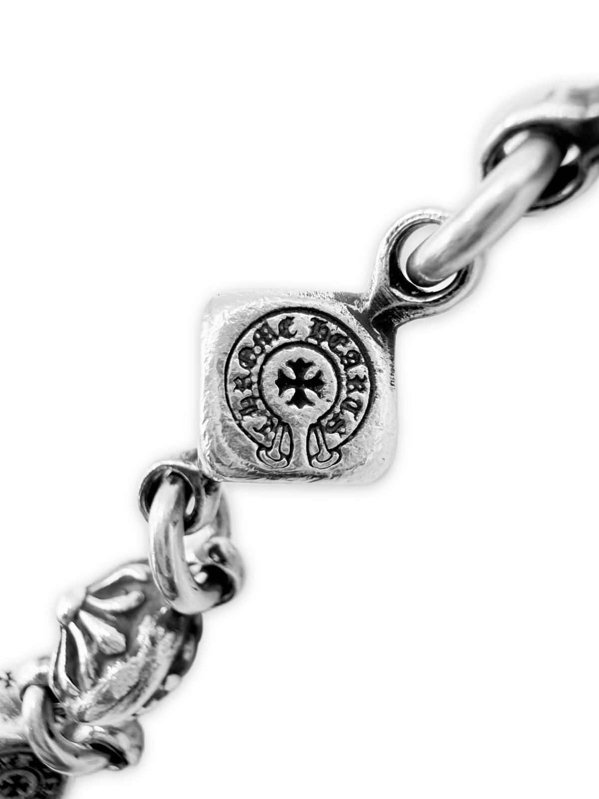 Chrome Hearts Dice Cross Ball 8 Link .925 Silver Bracelet