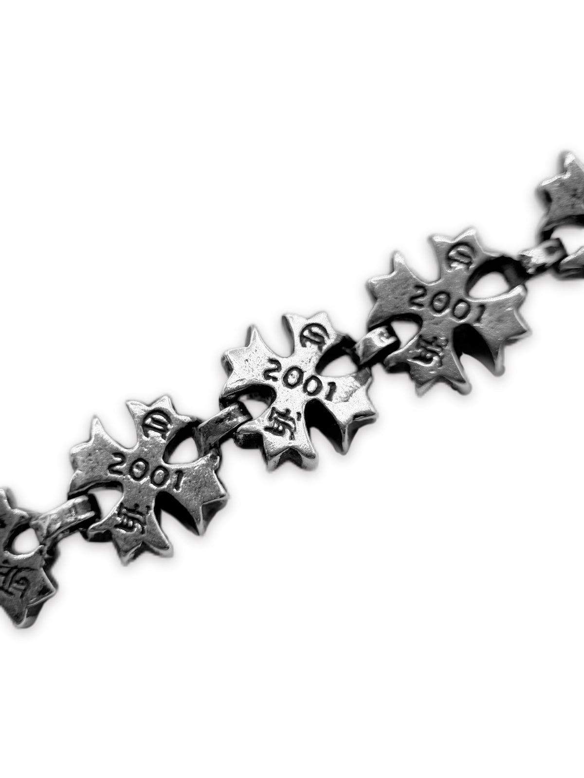 Chrome Hearts Plus Cut Out 18 Link .925 Silver Bracelet