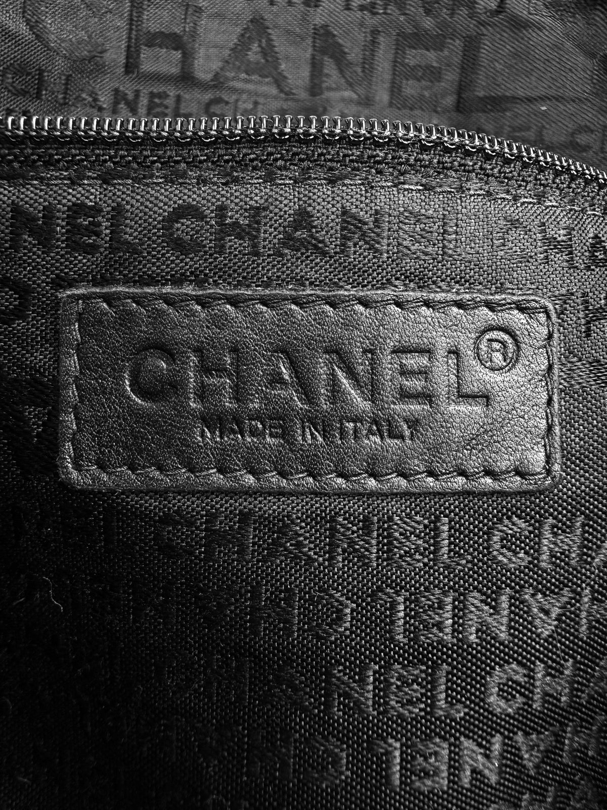 Chanel Quilted Black Nylon  ‘Hobo’ Bag With Chain Strap