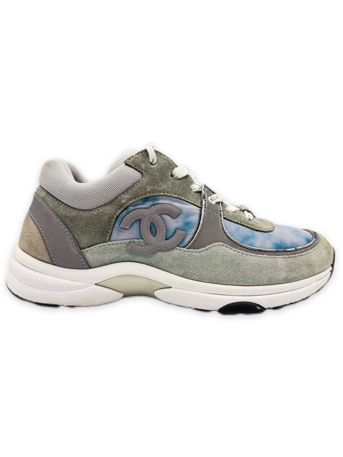 2020 Chanel Logo Reflective Tie Dye Low Top Sneakers