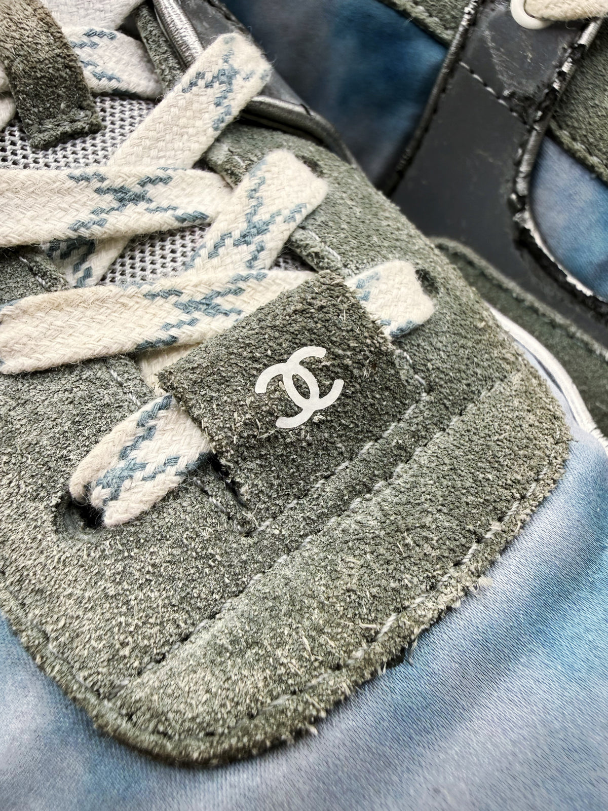 2020 Chanel Logo Reflective Tie Dye Low Top Sneakers