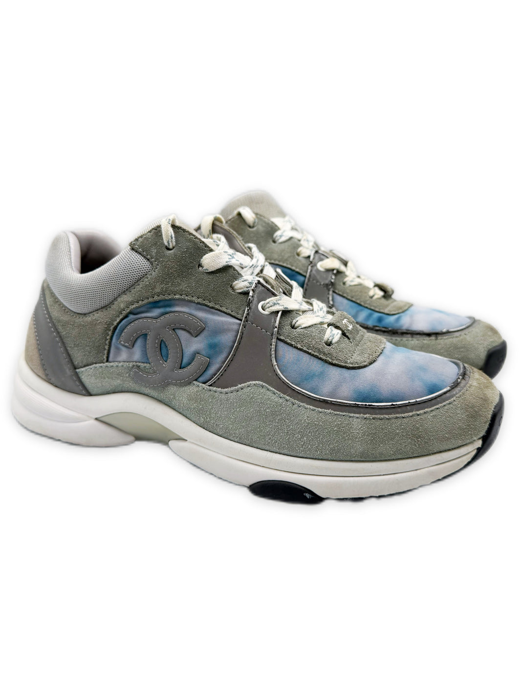 2020 Chanel Logo Reflective Tie Dye Low Top Sneakers