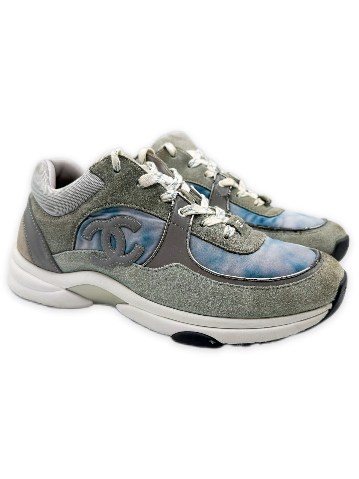 2020 Chanel Logo Reflective Tie Dye Low Top Sneakers