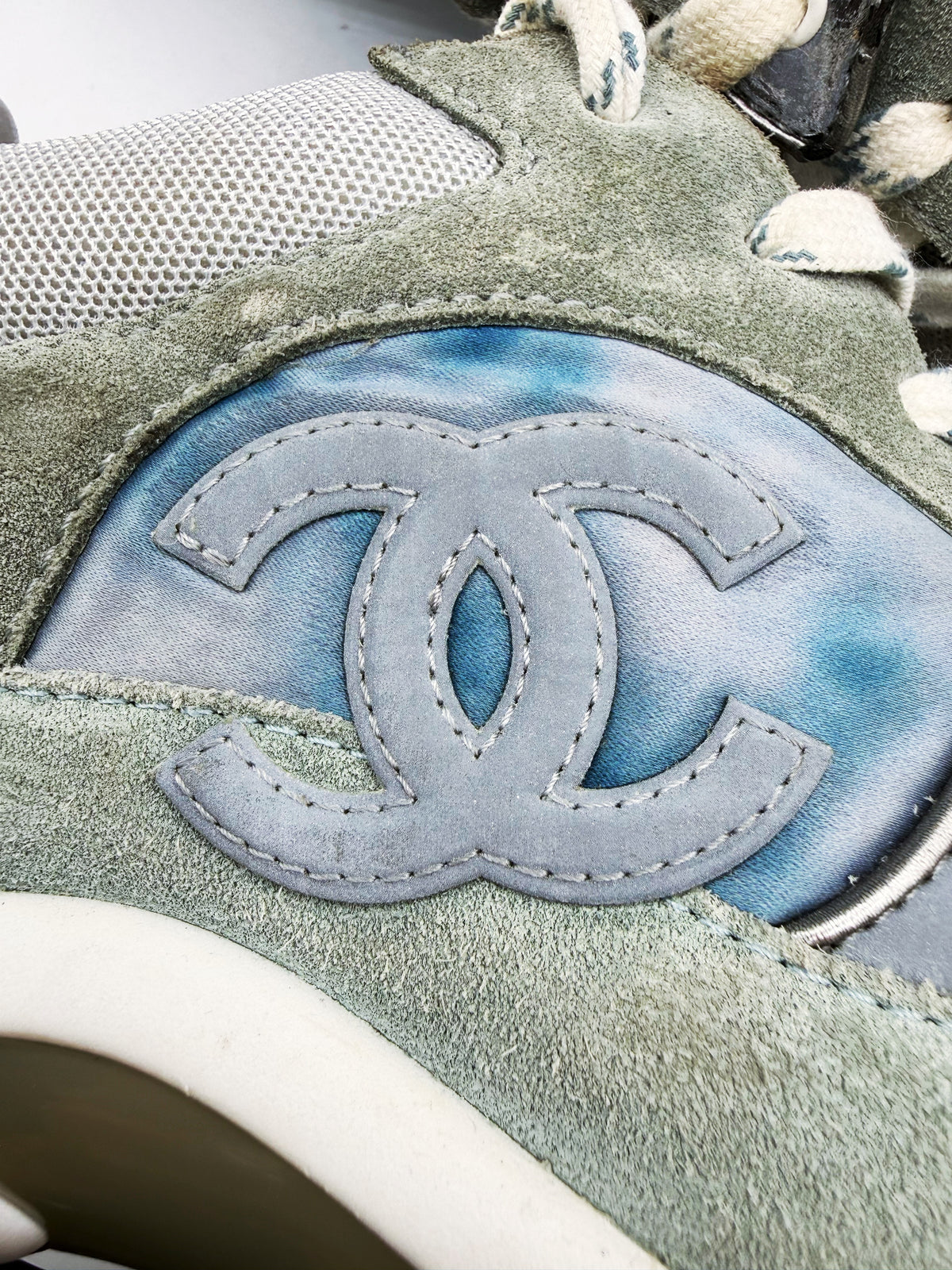 2020 Chanel Logo Reflective Tie Dye Low Top Sneakers