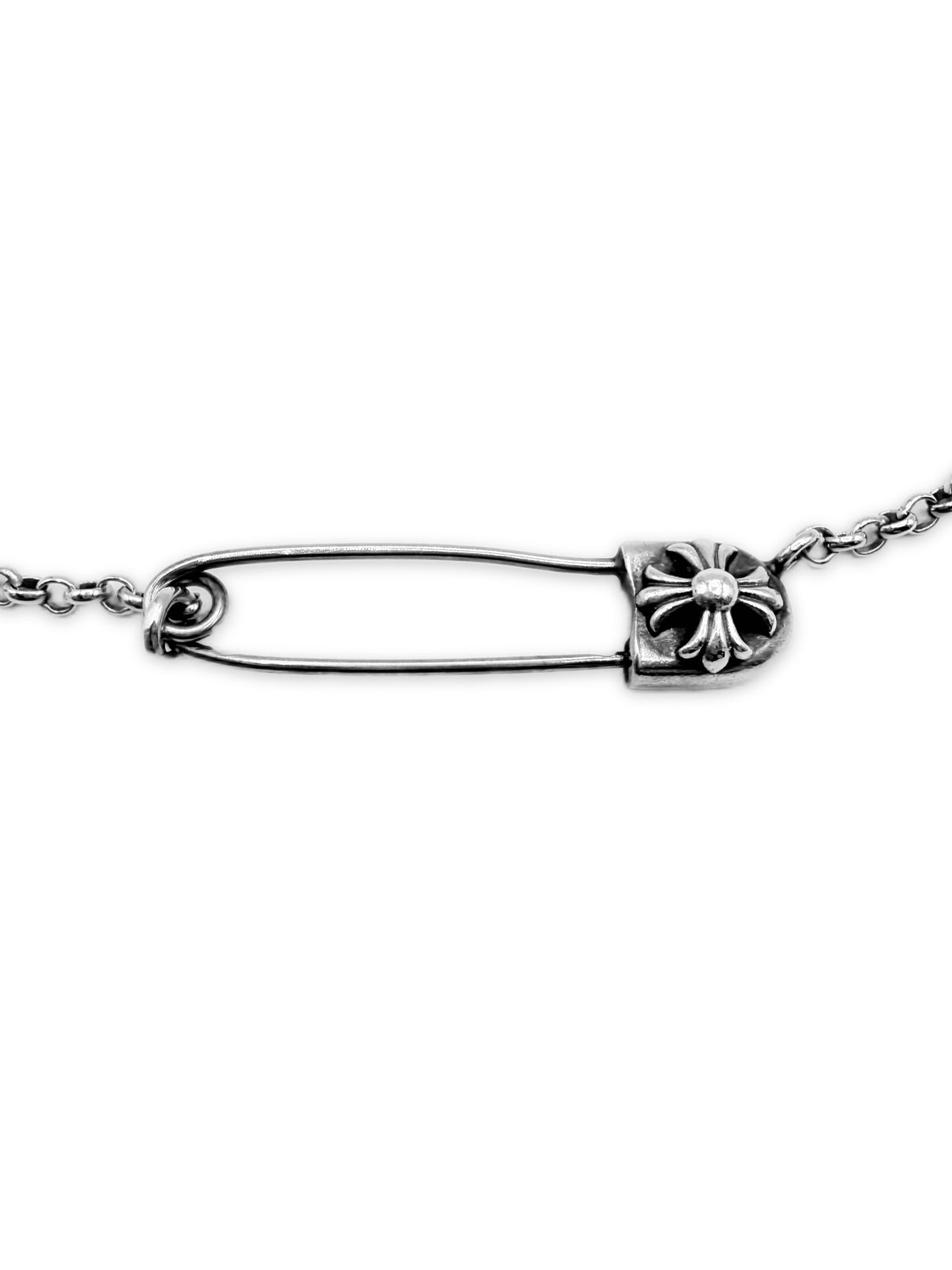 Chrome Hearts Safety Pin .925 Silver Roll Chain Necklace