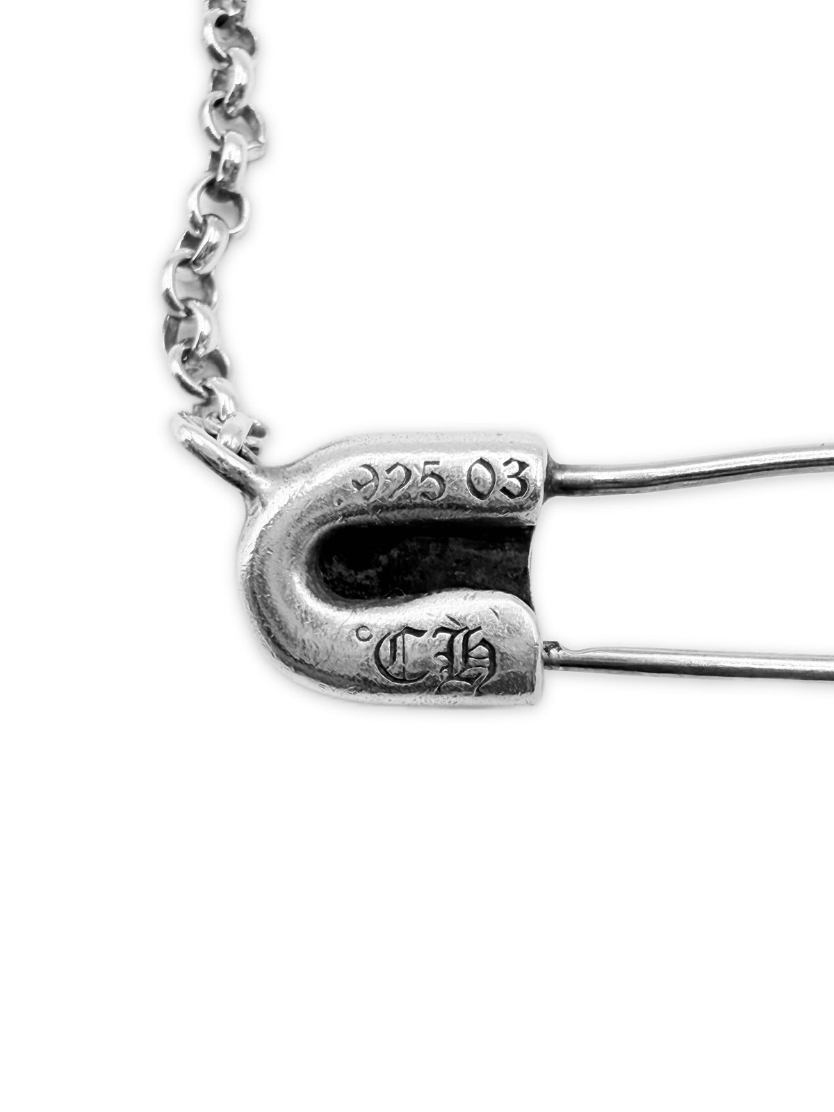 Chrome Hearts Safety Pin .925 Silver Roll Chain Necklace